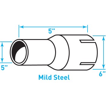 Truck Exhaust Expanded Adaptor, Mild Steel - 5" / 6" Inside Diameter